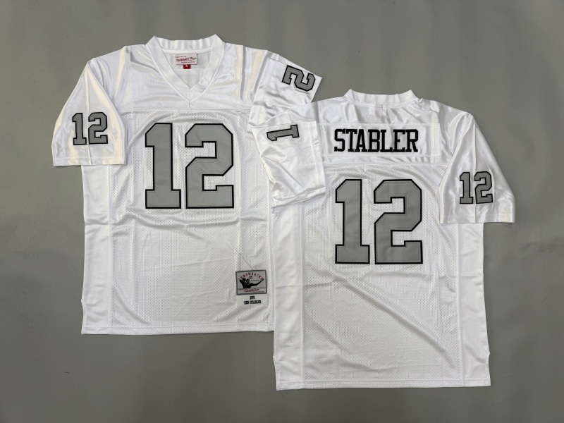 Men 2025 Nike Oakland Raiders #12 Stabler white Throwback Limited NFL Jersey style 002->oakland raiders->NFL Jersey